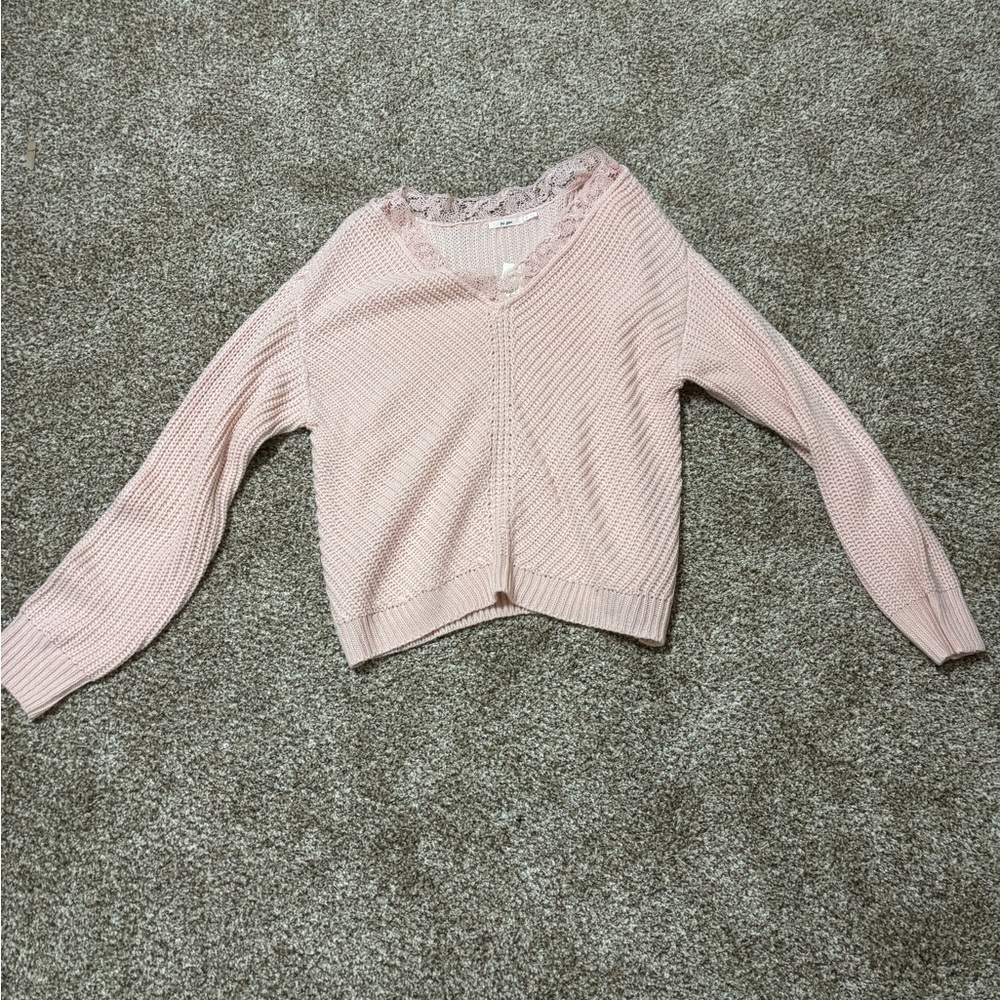 Miami Soft Pink V-Neck Sweater